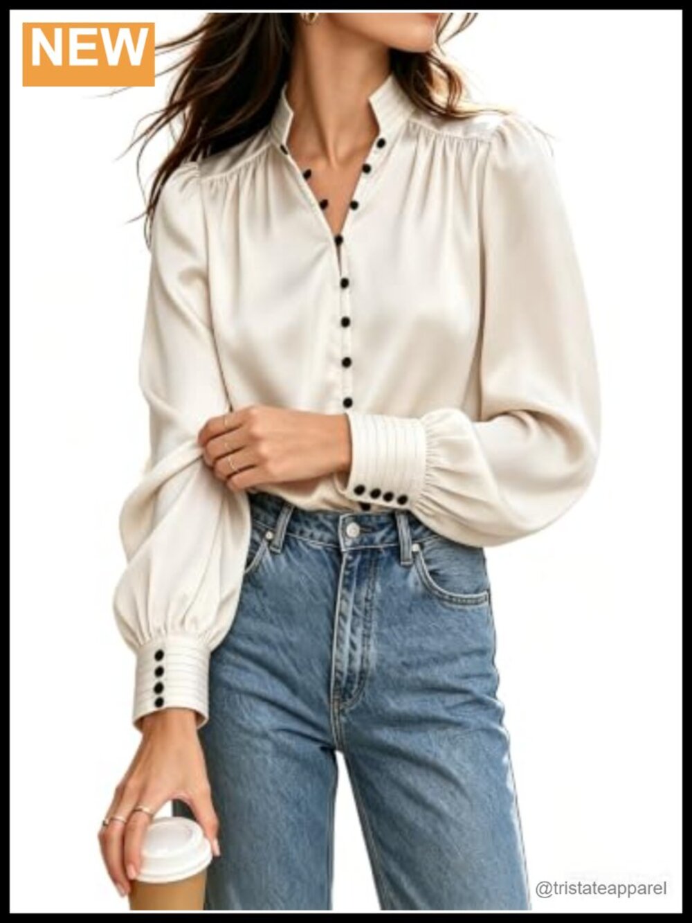 Satin Button Down Shirt Dressy Silk Blouse Business Casual Long Sleeve